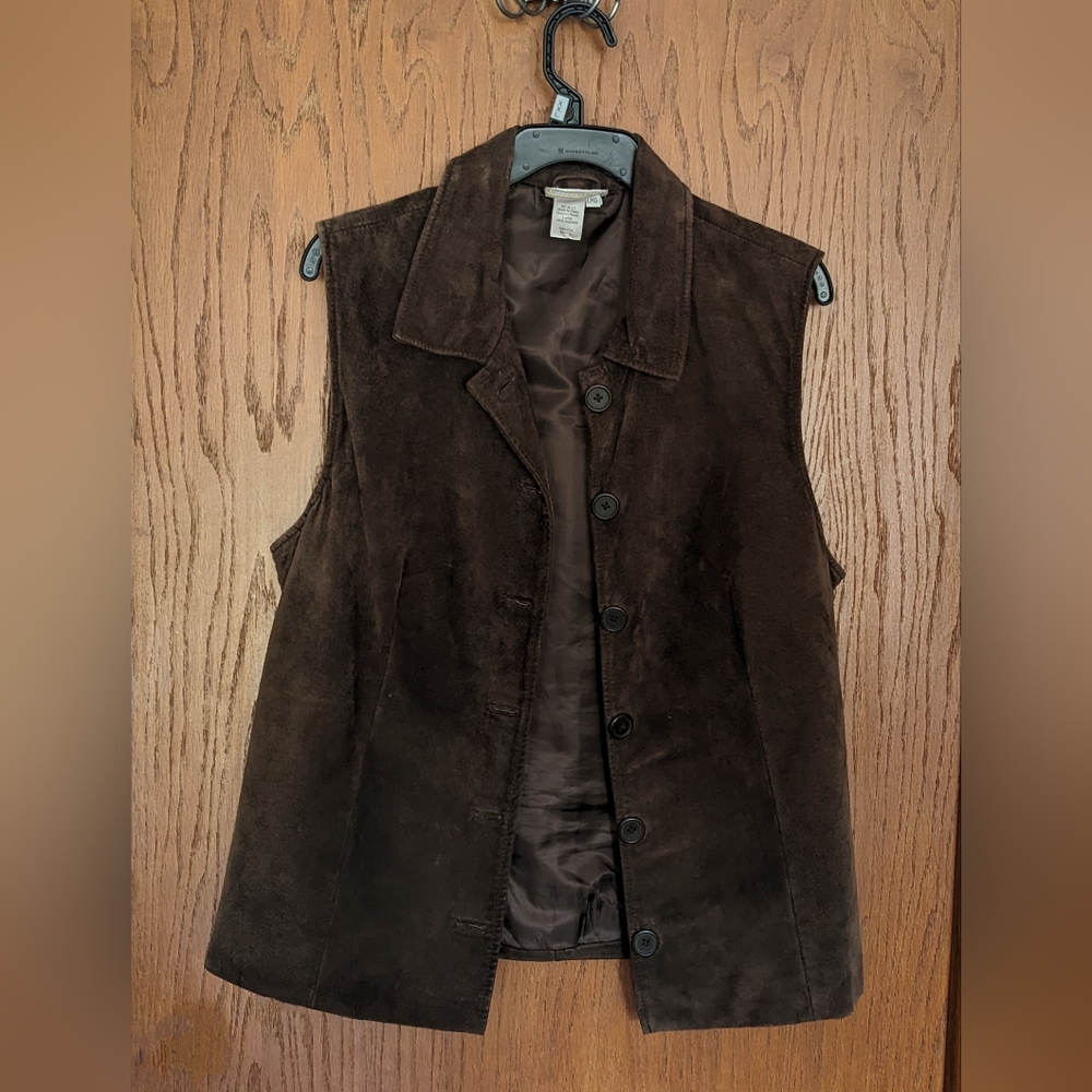 Size L Coldwater Creek Suede Vest - Picture 2 of 7